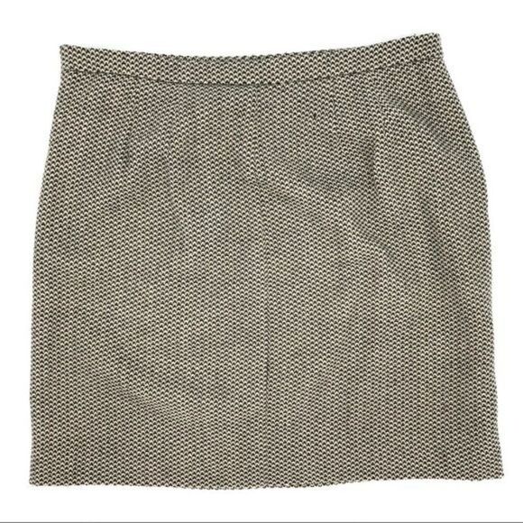 Loft Factory Tan Black Tweed Career Academia A-Line Skirt Women Size 8 Petite - Picture 3 of 7